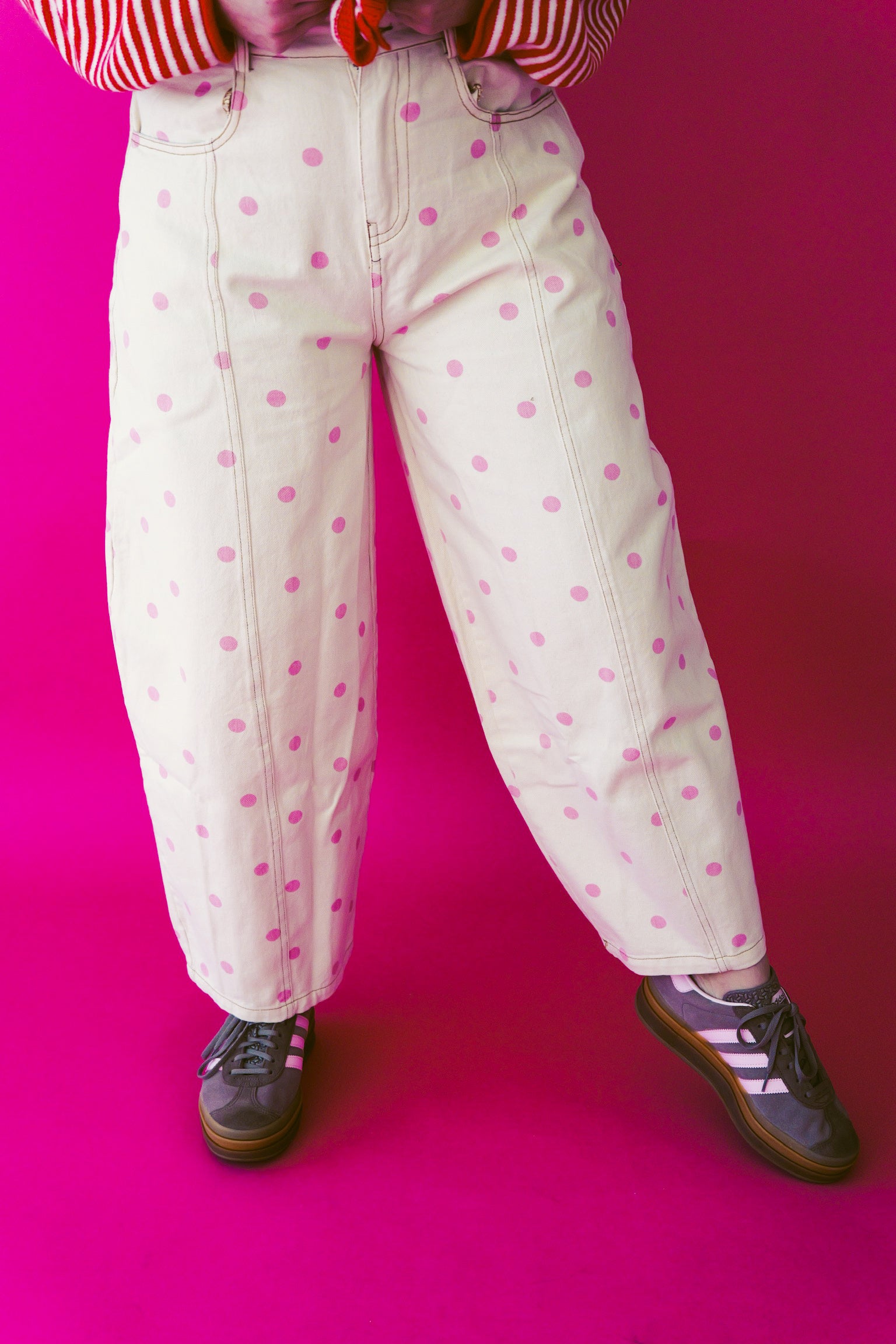 Rosie Polka Dot Barrel Jean