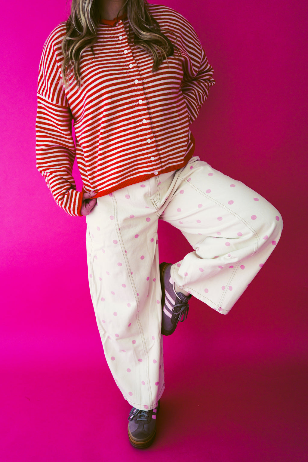 Rosie Polka Dot Barrel Jean