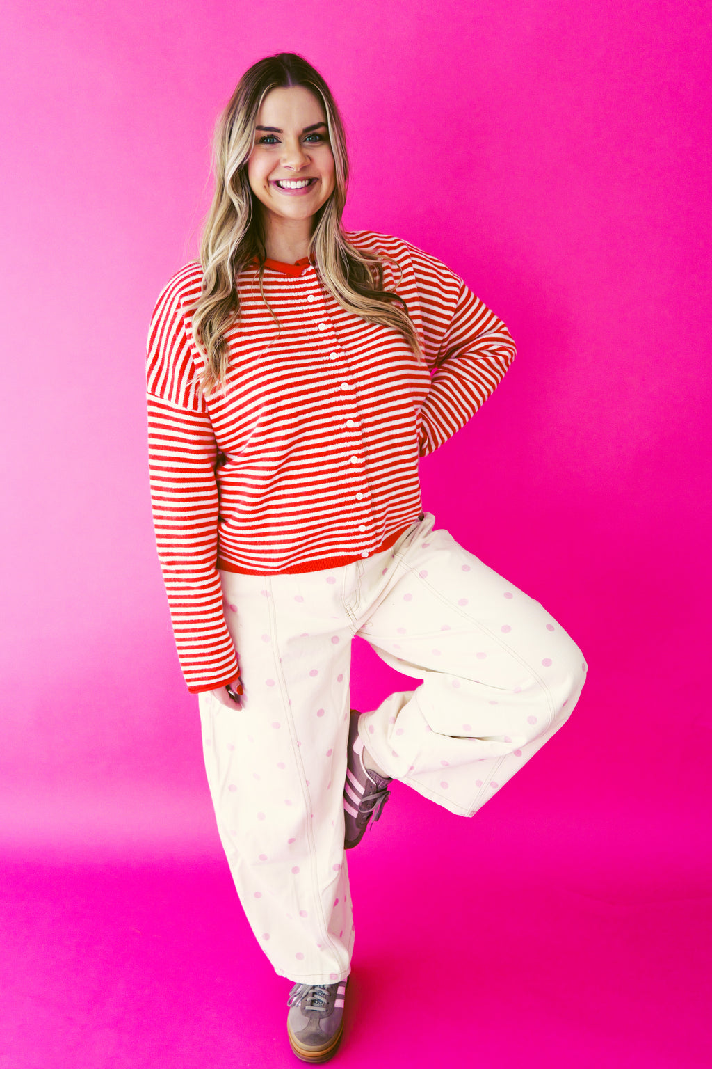 Rosie Polka Dot Barrel Jean