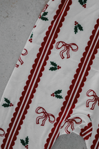 Holly Berry + Bows Zipper Romper