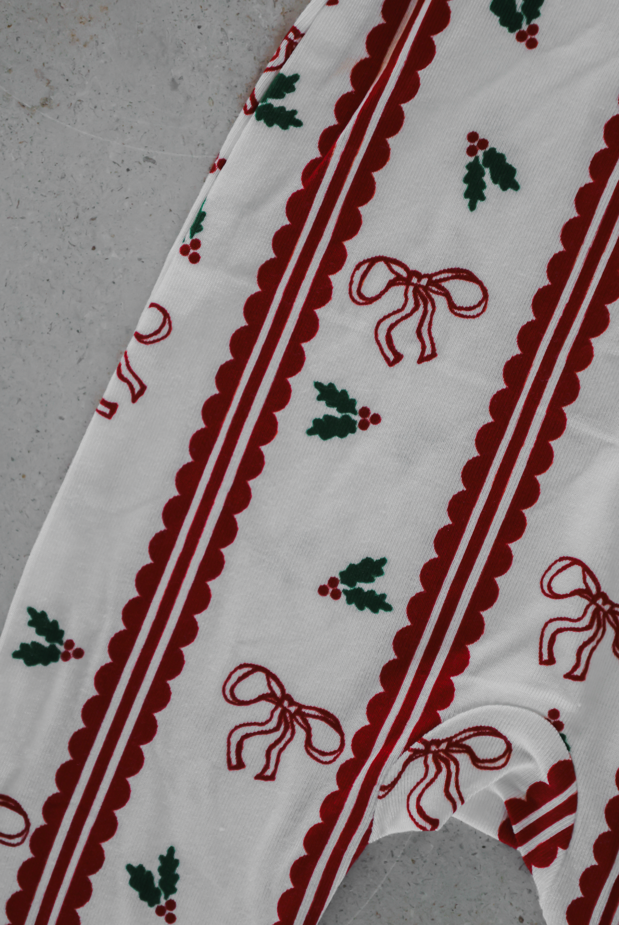 Holly Berry + Bows Zipper Romper